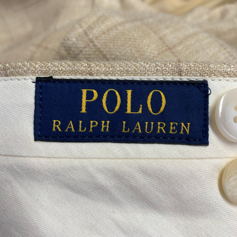 POLO by RALPH LAUREN Size 38 Regular Brown Beige Window Pane Suit