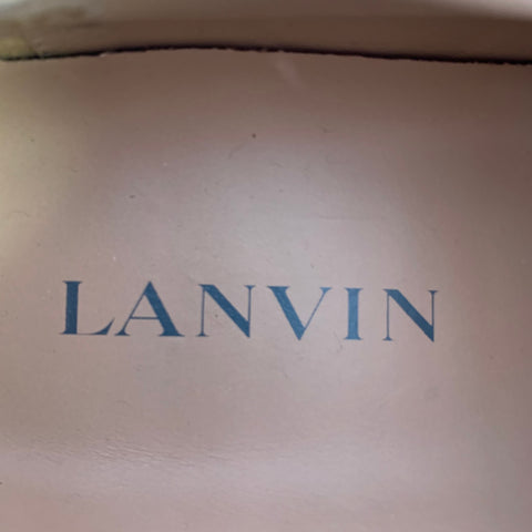 LANVIN Size 11 Beige Taupe Mixed Materials Suede Cap Toe Sneakers