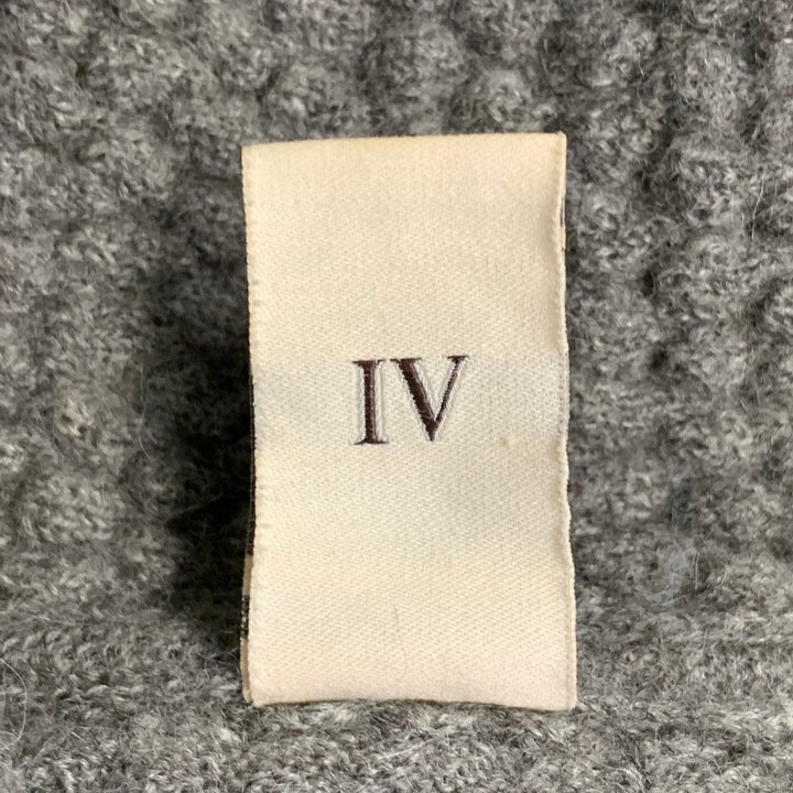 GRP Size M Grey Bubble Knit Alpaca Merino Wool Shawl Collar Sweater