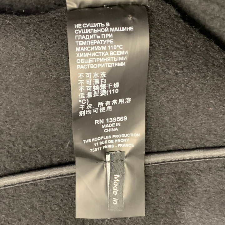 THE KOOPLES Size S Red Black Yellow Wool Blend Plaid Notch Lapel Coat