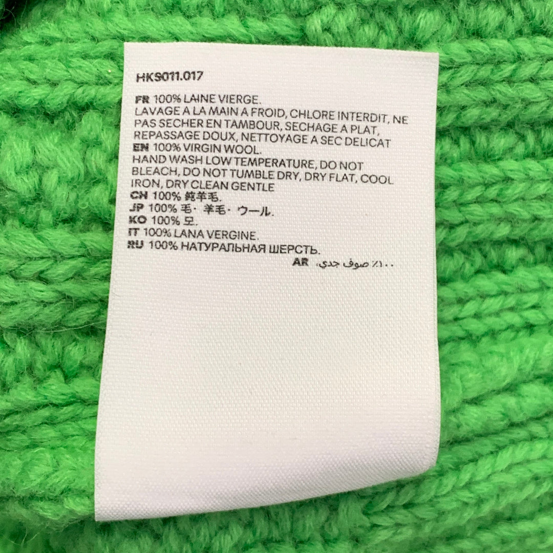 AMI by ALEXANDRE MATTIUSSI Size M Lime Green Cable Knit Wool Cropped Sweater