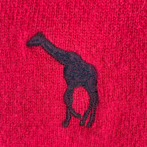 PAUL SMITH JEANS Size XL Pink Fuchsia Applique Wool Crew-Neck Sweater