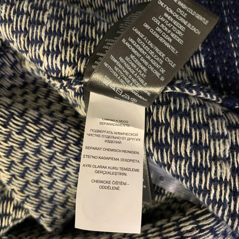 RRL by RALPH LAUREN Size M Blue Beige Abstract Cotton Wool Button Up Cardigan