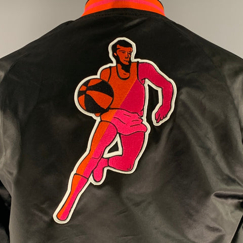 Mitchell & Ness Nostalgia Co Chest Size M Black Red Embroidery Jacket