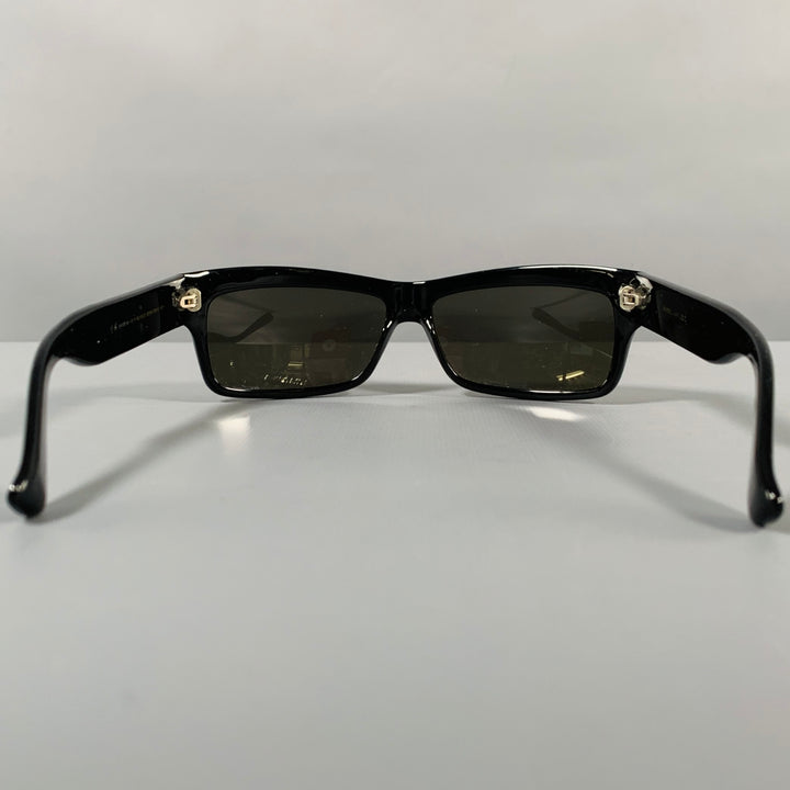 MARC JACOBS Black Silver Signature Print Acetate Sunglasses