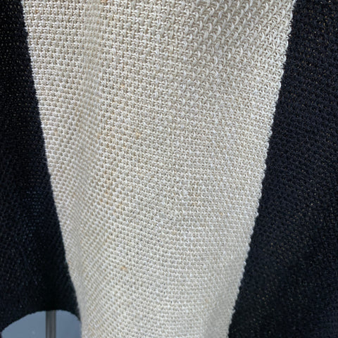RALPH LAUREN Size M/L Black Beige Linen Silk Color Block Cardigan