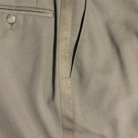 DOLCE & GABBANA Size 30 Black Virgin Wool Silk Blend Flat Front Dress Pants