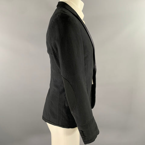 JUNYA WATANABE Size S Black Cotton Wool Shawl Collar Sport Coat