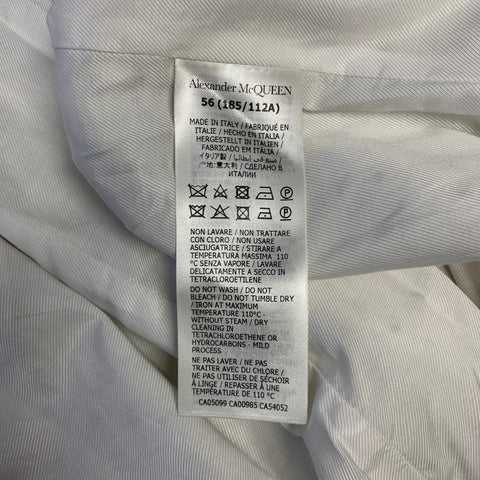 ALEXANDER MCQUEEN Size 46 Off White Blue Print Viscose Bomber Jacket
