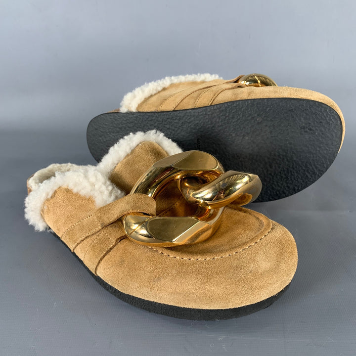 JW ANDERSON Size 6 Tan Gold Suede Mules Flats