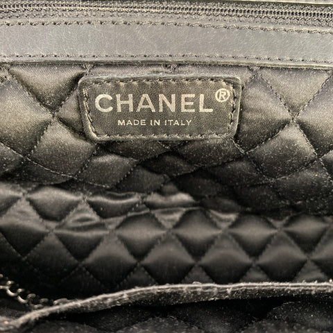 CHANEL Perfect Day FW 2007 Brown Gunmetal Quilted Calfskin Top Handles Handbag