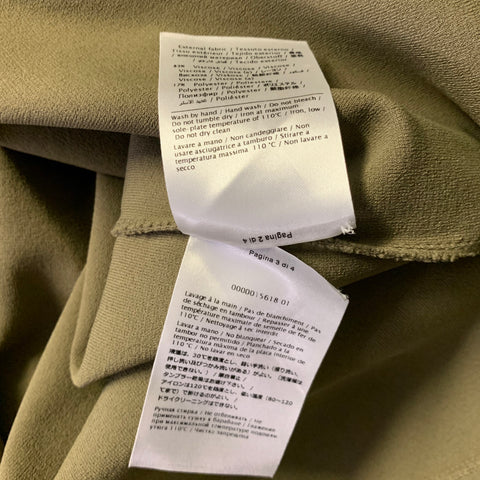 VALENTINO SS2021 Size S Green Olive Viscose Polyester Pointed Collar Polo