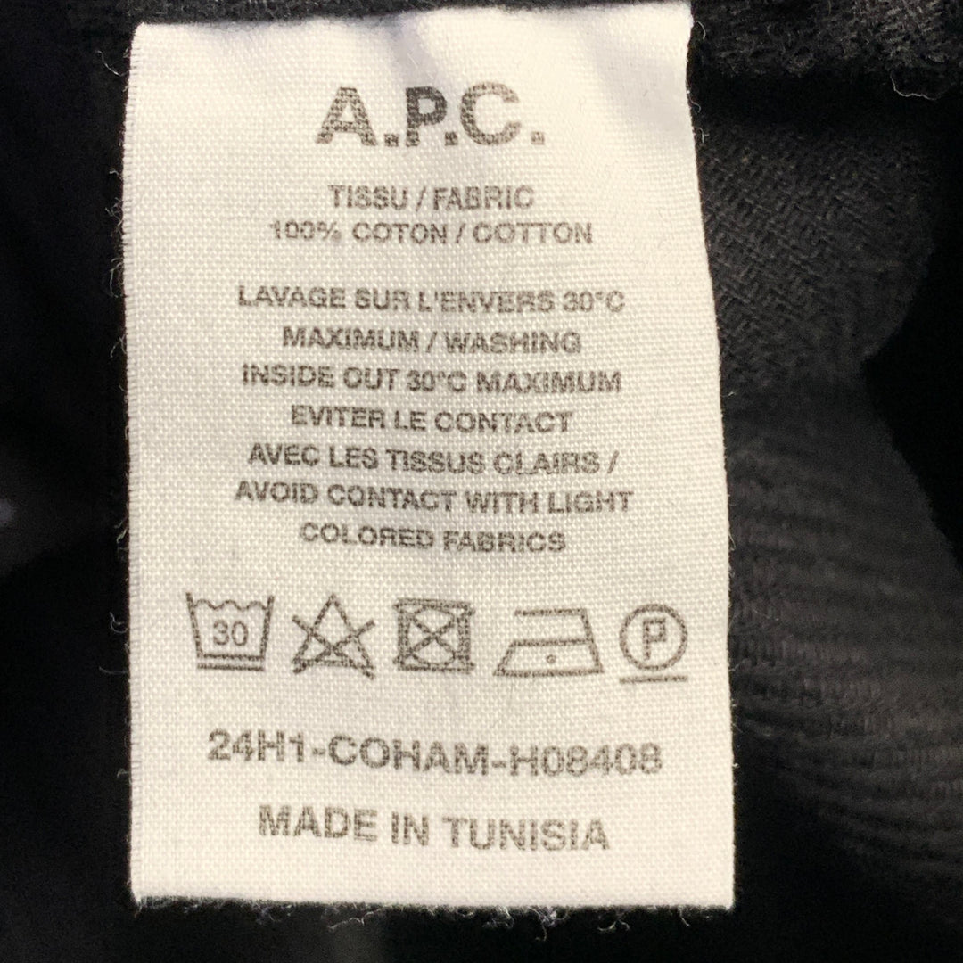 A.P.C. Size 32 Black Corduroy Cotton Elastic Waistband Casual Pants