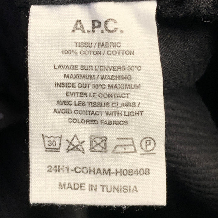 A.P.C. Size 32 Black Corduroy Cotton Elastic Waistband Casual Pants