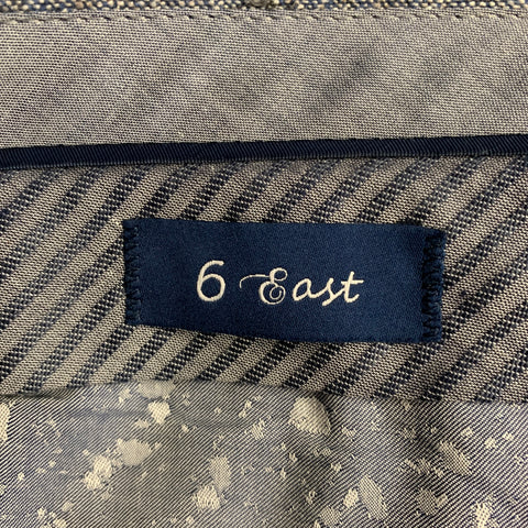 6 EAST Size 34 Blue Grey Heather Wool Silk Elastane Zip Fly Dress Pants
