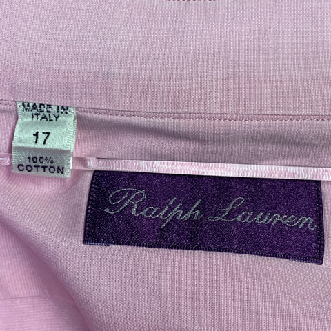 RALPH LAUREN Size XL Pink Cotton Spread Collar Long Sleeve Shirt