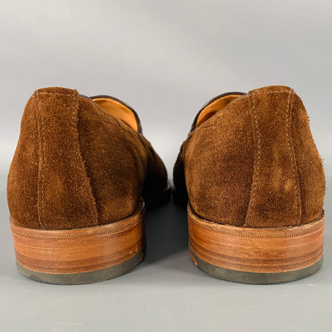 SANDERS Size 10 -Finchley- Brown Suede Tassels Loafers