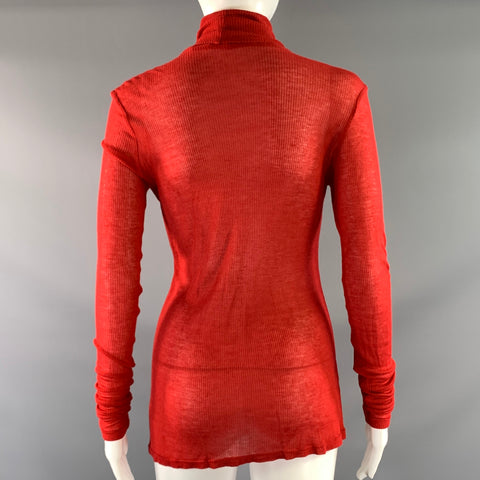 KIKI DE MONTPARNASSE Size M Red Modal & Cashmere Ribbed Pullover Womens