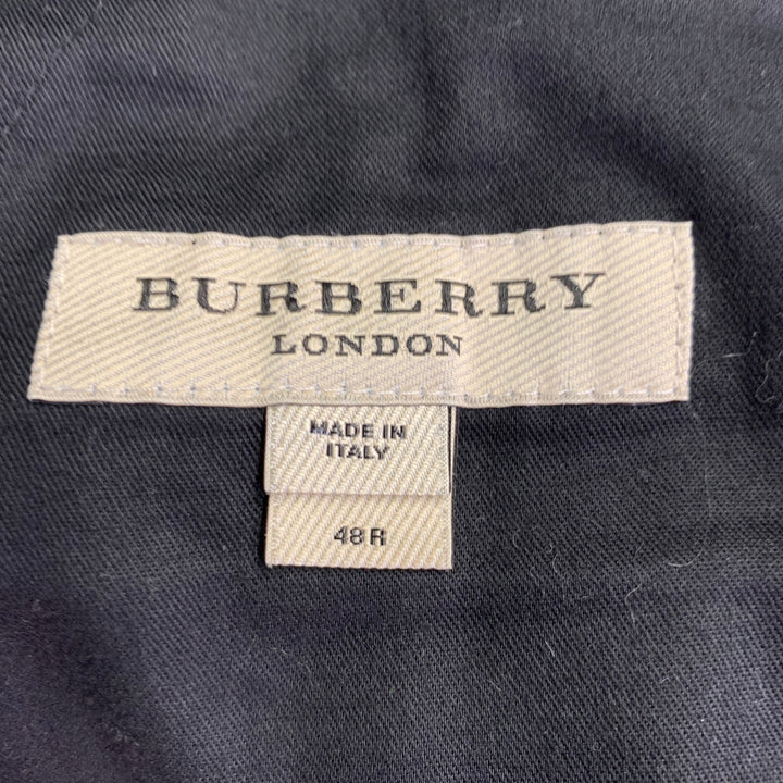 BURBERRY LONDON Size 38 Navy Wool Notch Lapel Flat Front Suit