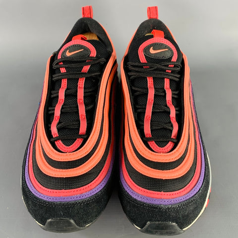 Baskets basses en maille NIKE Air Max 97 Sunset noires et roses à blocs de couleur, taille 44.5