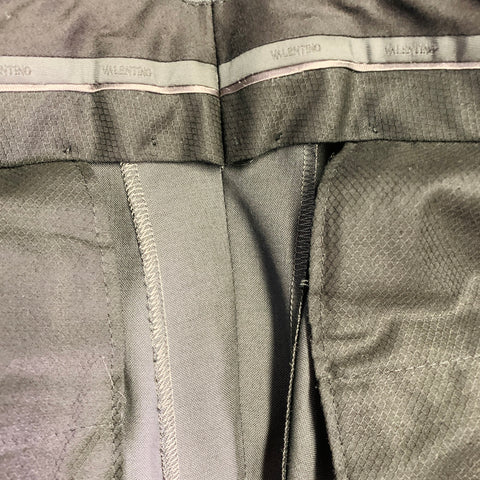 VALENTINO Size 34 Grey Charcoal Wool Mohair Tapered Flat Front Dress Pants