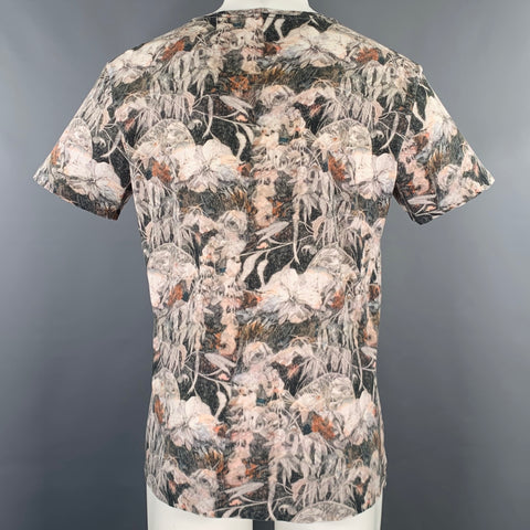 ALLSAINTS Size M Grey Multi Color Print Cotton Blend Crew Neck T-shirt