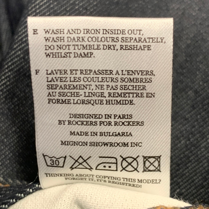 APRIL 77 Size 31 Joey Indigo Twill Cotton Blend Contrast Stitch Skinny Jeans
