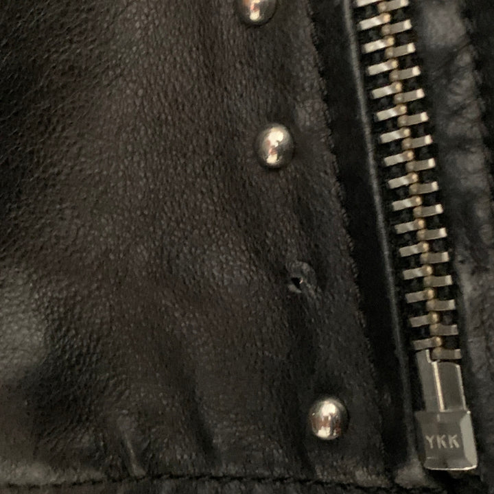 ART COMES FIRST Size XS Black Studded Leather Biker Jacket