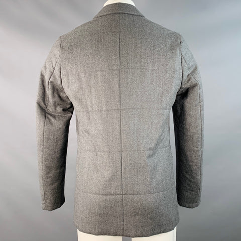 PAUL SMITH Size S Heather Grey Quilted Wool Notch Lapel Sport Coat