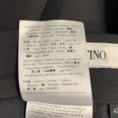 VALENTINO Size 36 Black Wool Silk Flat Front Dress Pants
