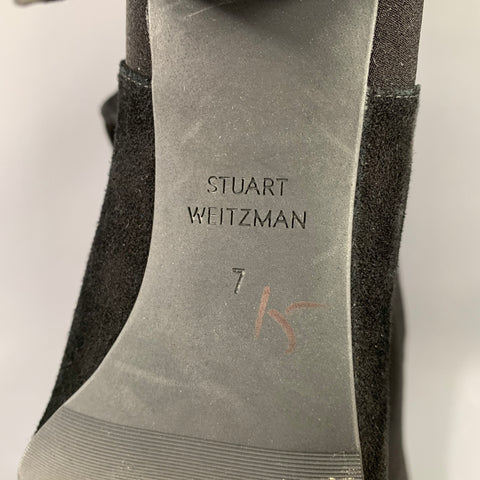 STUART WEITZMAN Size 7.5 Black Suede Pull On Boots