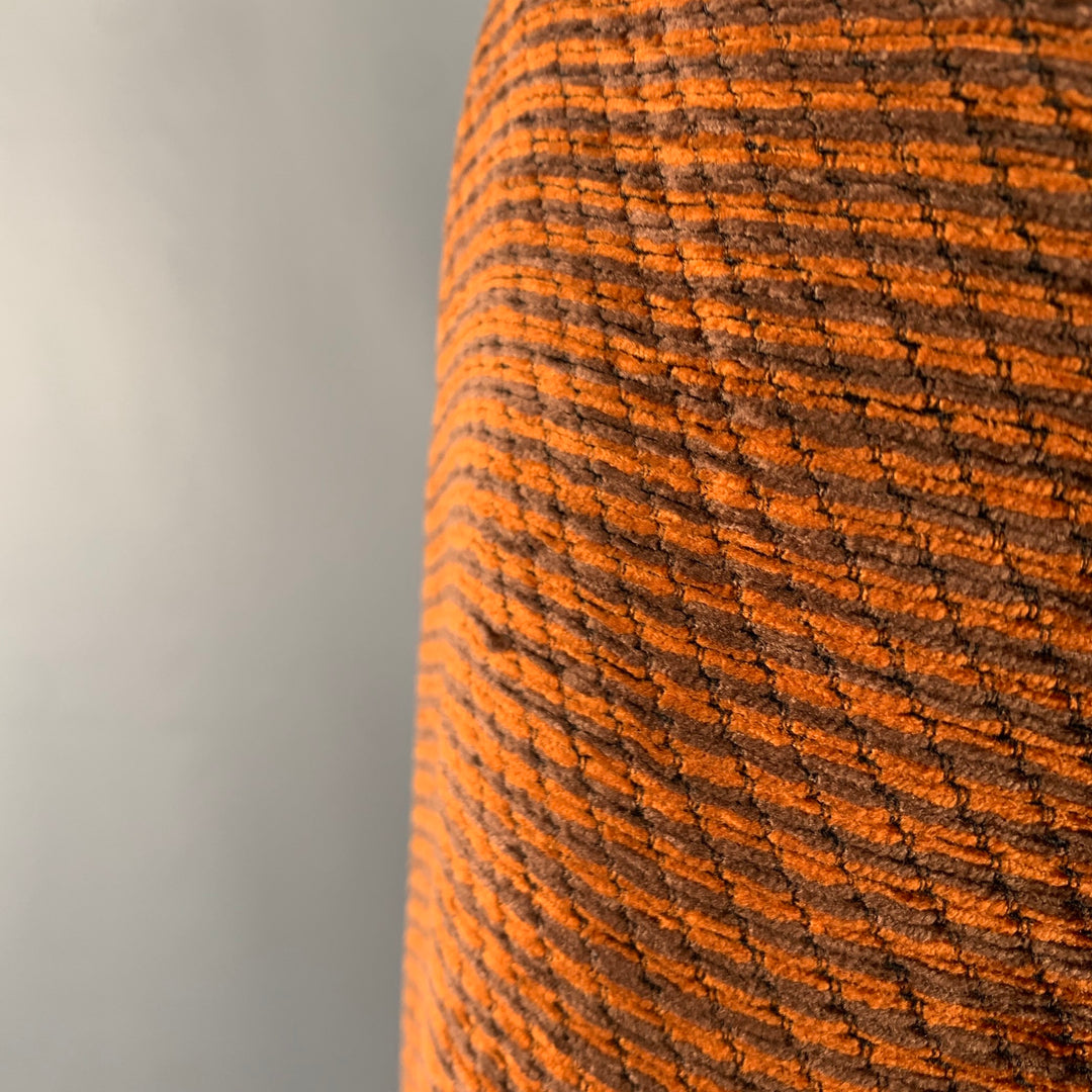 AKRIS Size 8 Orange Brown Polyester Cotton Velvet Leather Cuffs Jacket Blazer