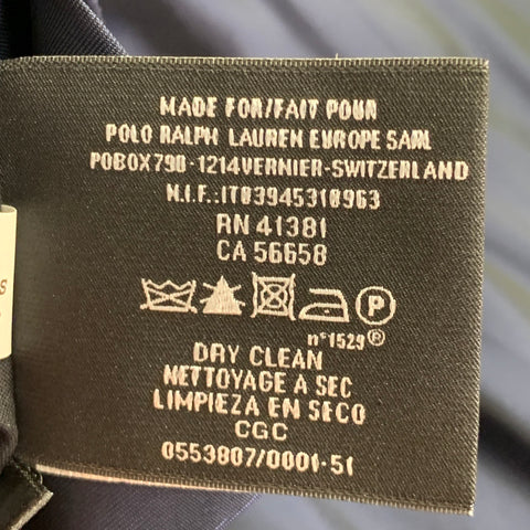 RALPH LAUREN Size 38 Regular Navy Cotton Velvet Peak Lapel Sport Coat