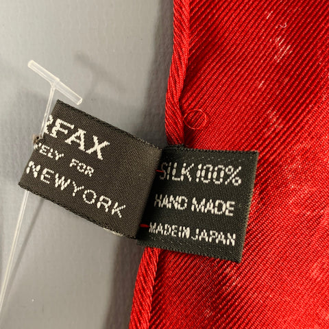 BARNEY'S NEW YORK -Fairfax- Red Cream Paisley Silk Pocket Square