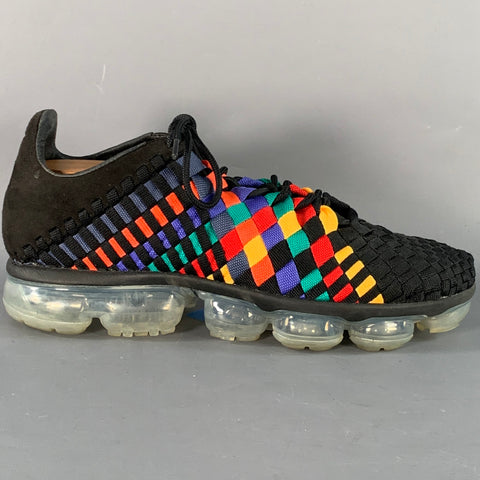 NIKE 2018 Size 11 VaporMax Inneva Rainbow Black Multi Color Woven Chunky Sole Sneakers