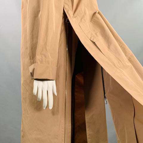 AKRIS Size 10 Beige Polyester Cotton Double Zipper Coat