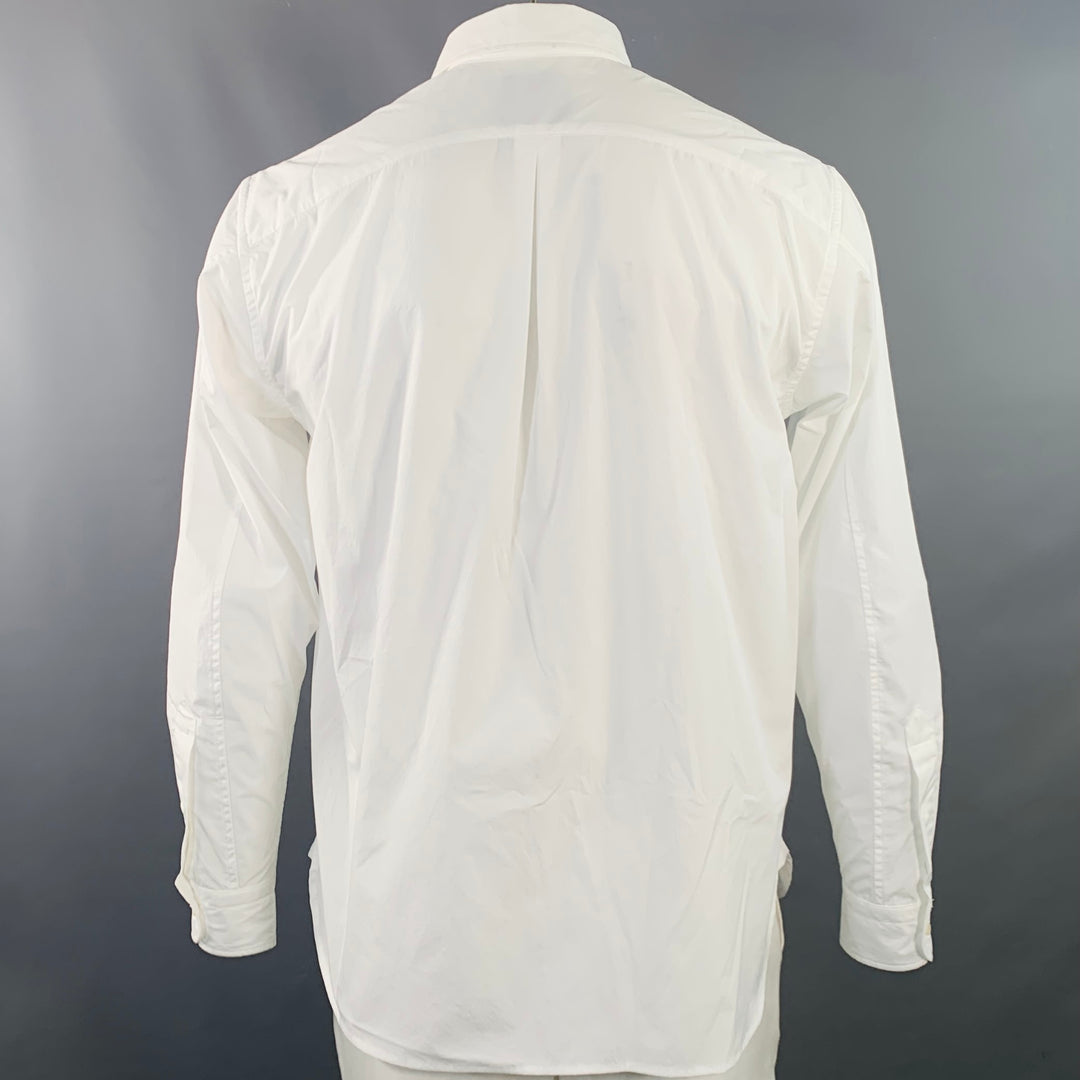 GOLDWIN Size L White Polyester One Pocket Long Sleeve Shirt