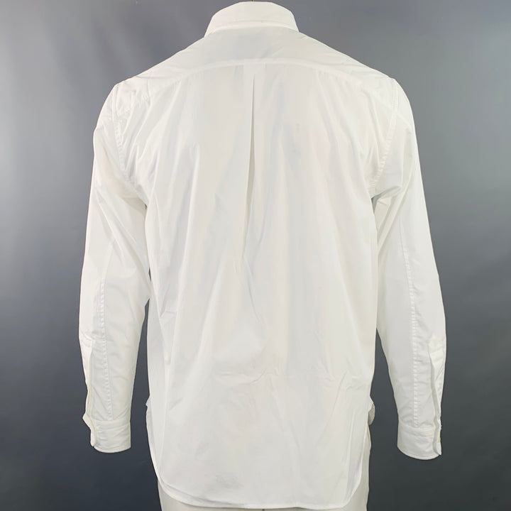 GOLDWIN Size L White Polyester One Pocket Long Sleeve Shirt