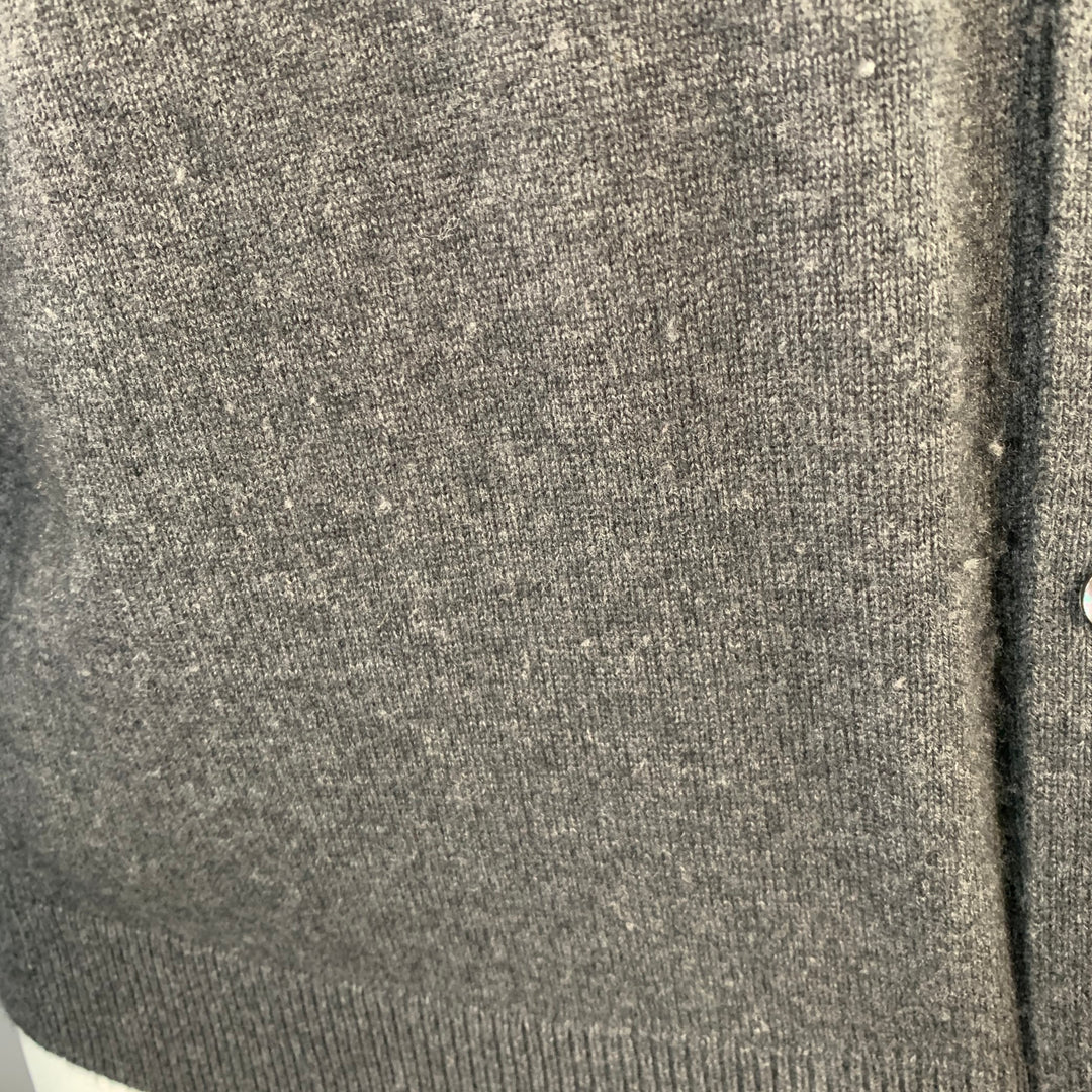 SOFIE D'HOORE Size S Grey Charcoal Knit Wool Cashmere Oversized V-Neck Cardigan
