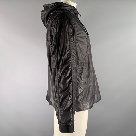 A COLD WALL Size L Black Shimmery Polyester Hooded Jacket