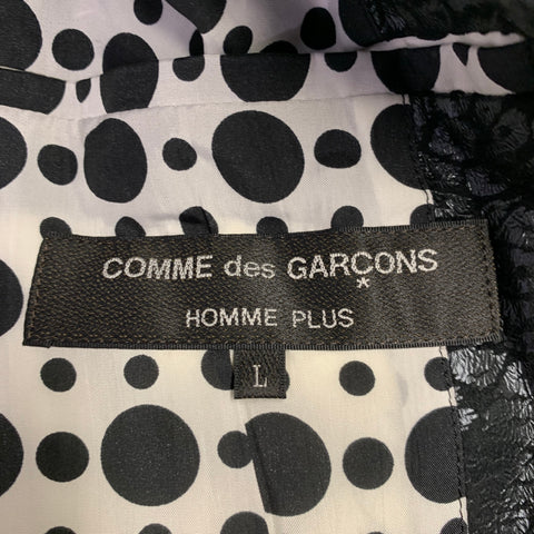 COMME des GARCONS HOMME PLUS Size L Black Marbled Polyester Sport Coat