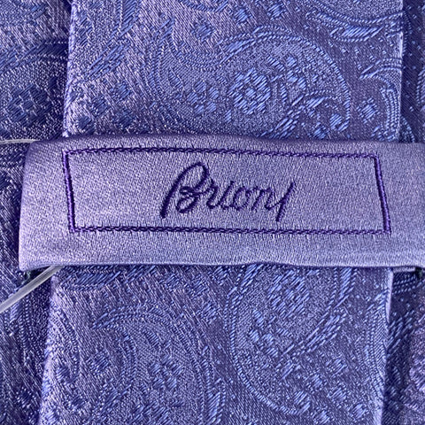 BRIONI Blue Lavender Abstract Floral Silk Tie