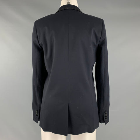 THE KOOPLES Blazer de elastano de lana negro marino talla 6