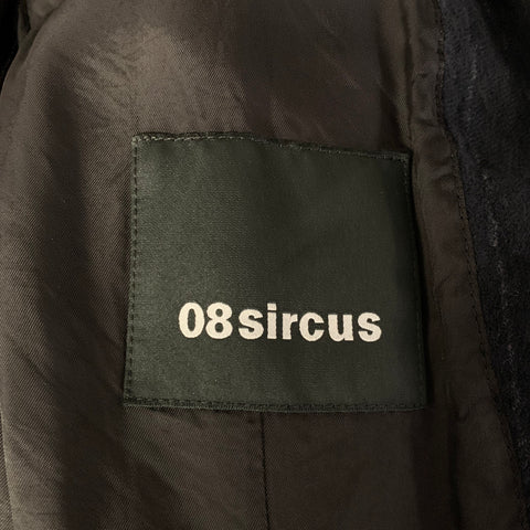 08SIRCUS Size 42 Navy Chalkstripe Textured Wool Notch Lapel Sport Coat