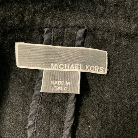 MICHAEL KORS Size 42 Grey Charcoal Textured Wool Notch Lapel Jacket