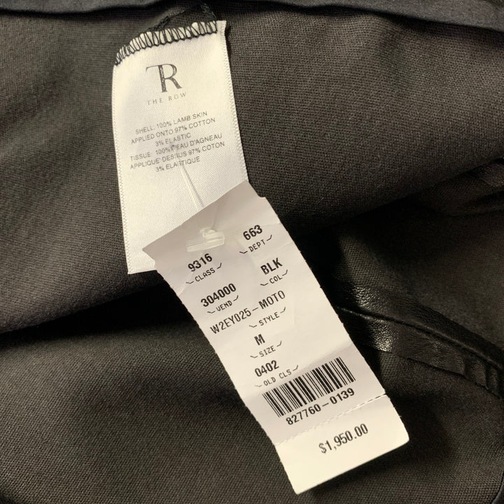 THE ROW Size M Black Lambskin Leggings