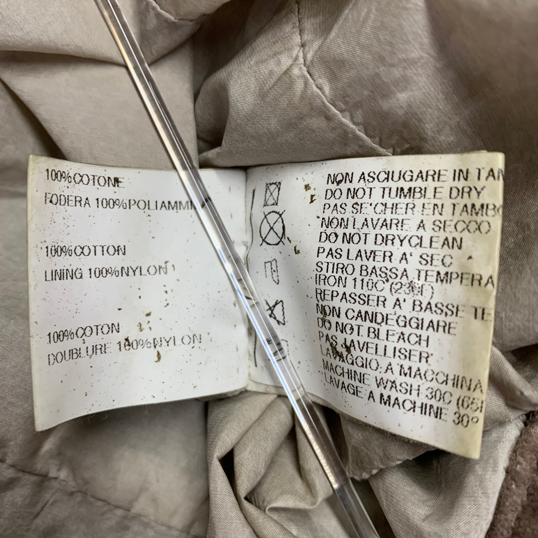 DRKSHDW Size L Brown Taupe Cotton Velvet Trucker Jacket