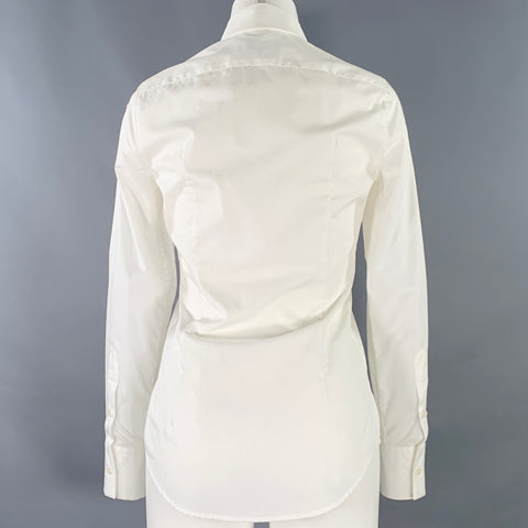 Chemise Dsquared2 Taille S en Coton Texturé à Col Étalé Blanc