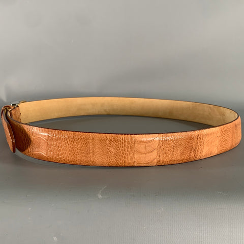 BERGDORF GOODMAN Size 38 Tan Nubuck Ostrich Belt