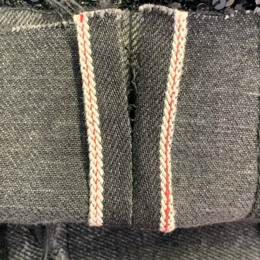 JUNYA WATANABE Size M Black Grey Selvedge Denim Patchwork Distressed Jeans